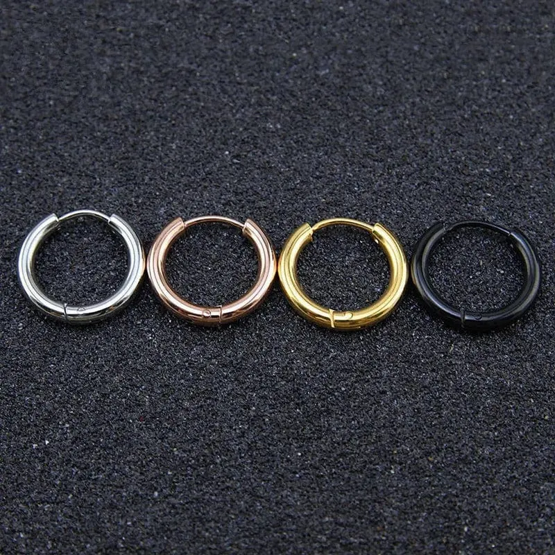 5 teile/los Edelstahl Kreis Hoop Ohrringe Für Frauen Mädchen Schwarz Gold Farbe Silber Farbe Runde Geometrie Ohrringe Schmuck