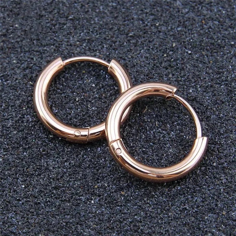 5 teile/los Edelstahl Kreis Hoop Ohrringe Für Frauen Mädchen Schwarz Gold Farbe Silber Farbe Runde Geometrie Ohrringe Schmuck