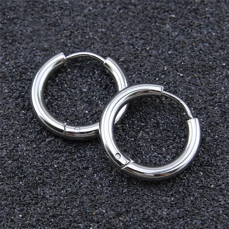 5 teile/los Edelstahl Kreis Hoop Ohrringe Für Frauen Mädchen Schwarz Gold Farbe Silber Farbe Runde Geometrie Ohrringe Schmuck