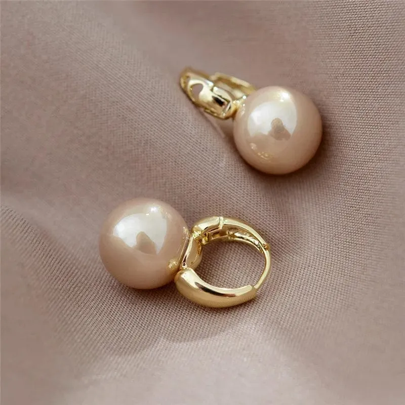 Silber Farbe Perle Studs Hoop Ohrringe für Frauen Gold Farbe Eardrop Minimalistischen Hoops Hochzeit Mode Schmuck Dropshipping