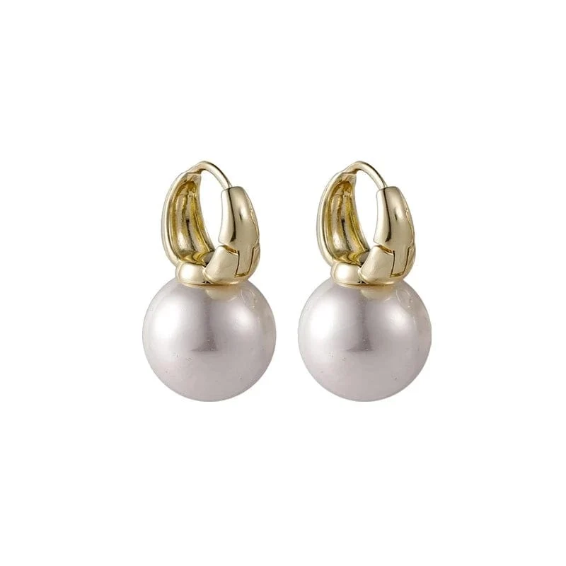 Silber Farbe Perle Studs Hoop Ohrringe für Frauen Gold Farbe Eardrop Minimalistischen Hoops Hochzeit Mode Schmuck Dropshipping