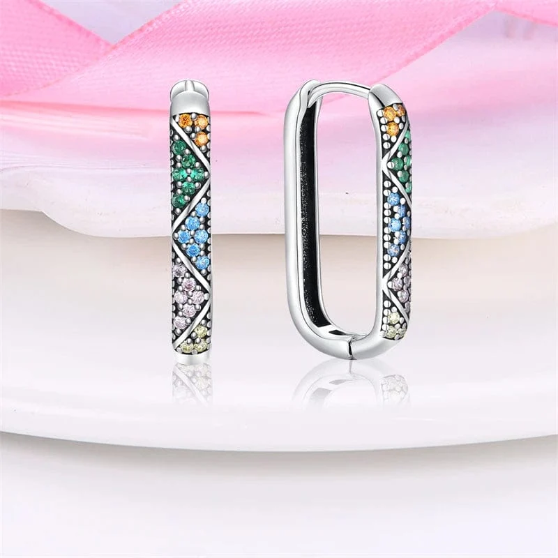 2024 neue Stil Sterling Silber S925 Geometrische Stein Ohrringe Und Ohr Loops Einfache Feine Schmuck Frauen Mädchen Fashion Party Geschenk