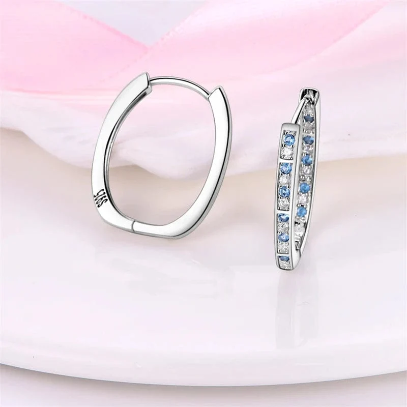 2024 neue Stil Sterling Silber S925 Geometrische Stein Ohrringe Und Ohr Loops Einfache Feine Schmuck Frauen Mädchen Fashion Party Geschenk