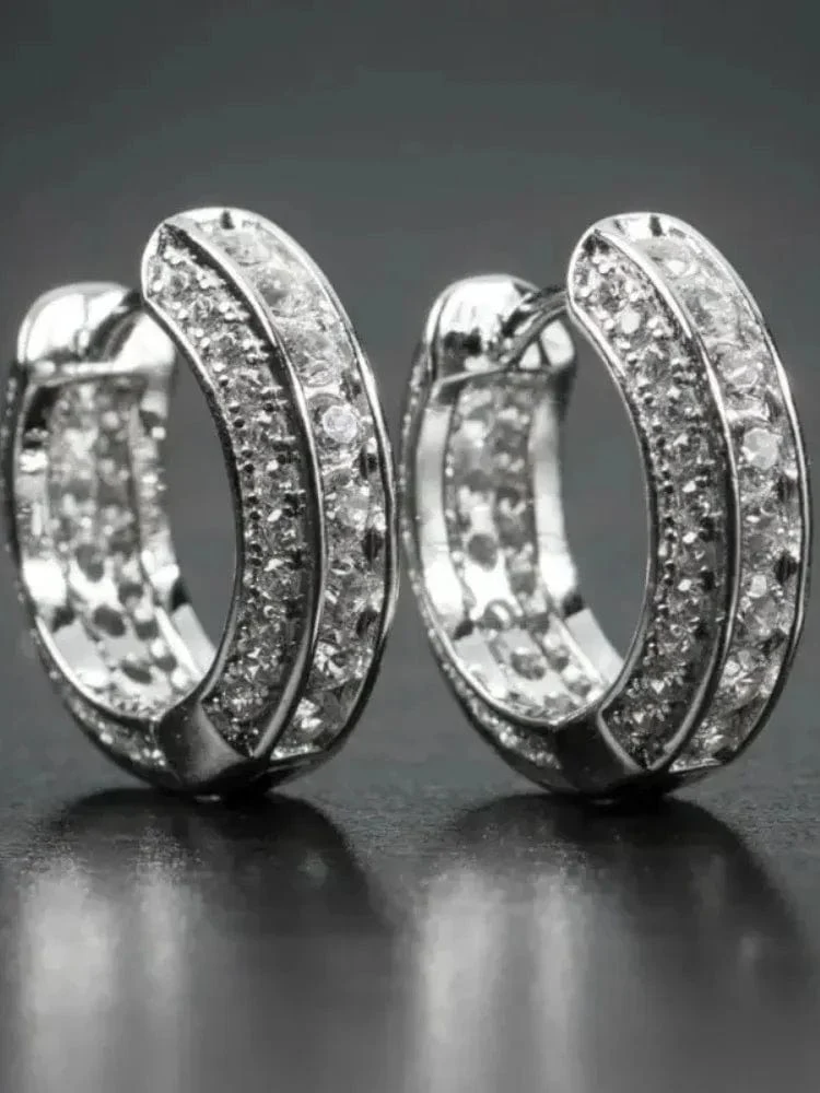 Luxus Zirkonia Gold Farbe Zirkon Hoop Ohrringe Für Frauen Luxus Kreis Kristall Mädchen Partei Schmuck