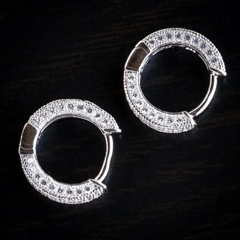 Luxus Zirkonia Gold Farbe Zirkon Hoop Ohrringe Für Frauen Luxus Kreis Kristall Mädchen Partei Schmuck
