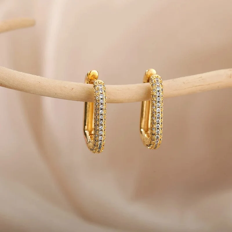 Quadrat Kreis Hoop Ohrringe Für Frauen Luxus Edelstahl Ohrringe zerreißen Hochzeit Schmuck aretes mujer