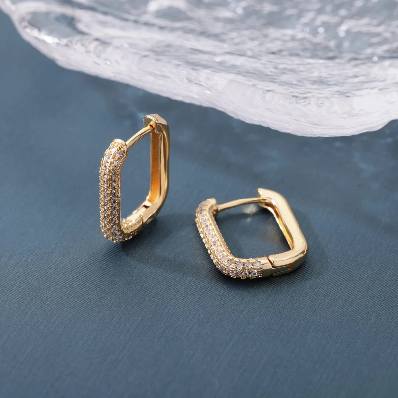 Quadrat Kreis Hoop Ohrringe Für Frauen Luxus Edelstahl Ohrringe zerreißen Hochzeit Schmuck aretes mujer