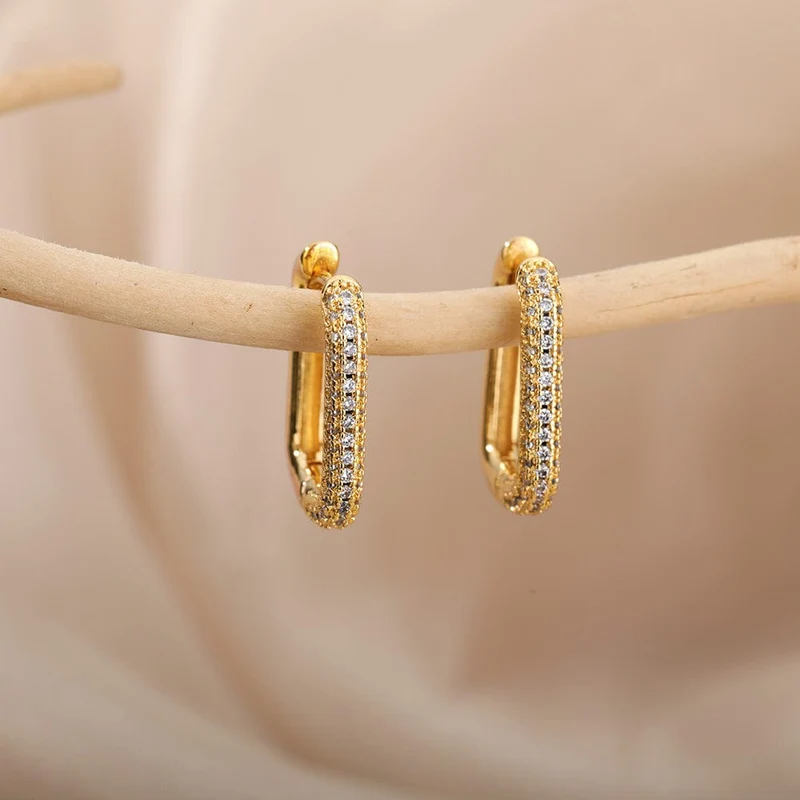 Quadrat Kreis Hoop Ohrringe Für Frauen Luxus Edelstahl Ohrringe zerreißen Hochzeit Schmuck aretes mujer