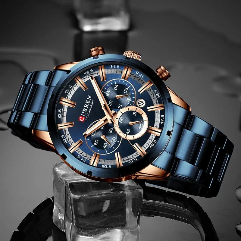 CURREN Herrenuhr – Topmarke, Luxus-Sportuhr, Quarz, Vollstahl, wasserdicht, Chronograph, Armbanduhr, Herrenuhr, Relogio Masculino