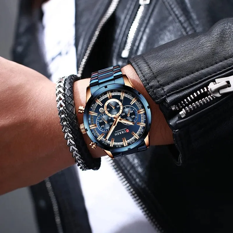 CURREN Herrenuhr – Topmarke, Luxus-Sportuhr, Quarz, Vollstahl, wasserdicht, Chronograph, Armbanduhr, Herrenuhr, Relogio Masculino