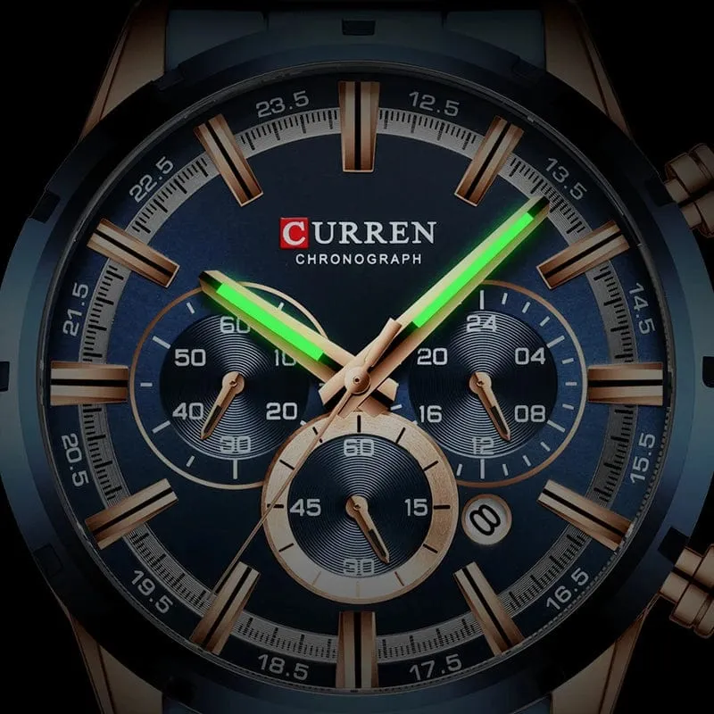 CURREN Herrenuhr – Topmarke, Luxus-Sportuhr, Quarz, Vollstahl, wasserdicht, Chronograph, Armbanduhr, Herrenuhr, Relogio Masculino