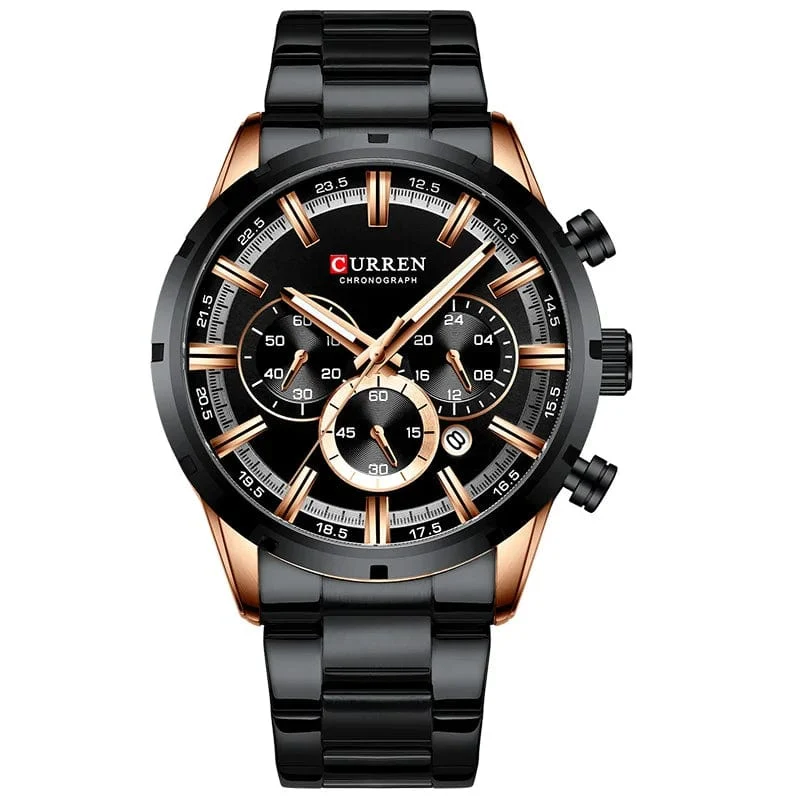 CURREN Herrenuhr – Topmarke, Luxus-Sportuhr, Quarz, Vollstahl, wasserdicht, Chronograph, Armbanduhr, Herrenuhr, Relogio Masculino