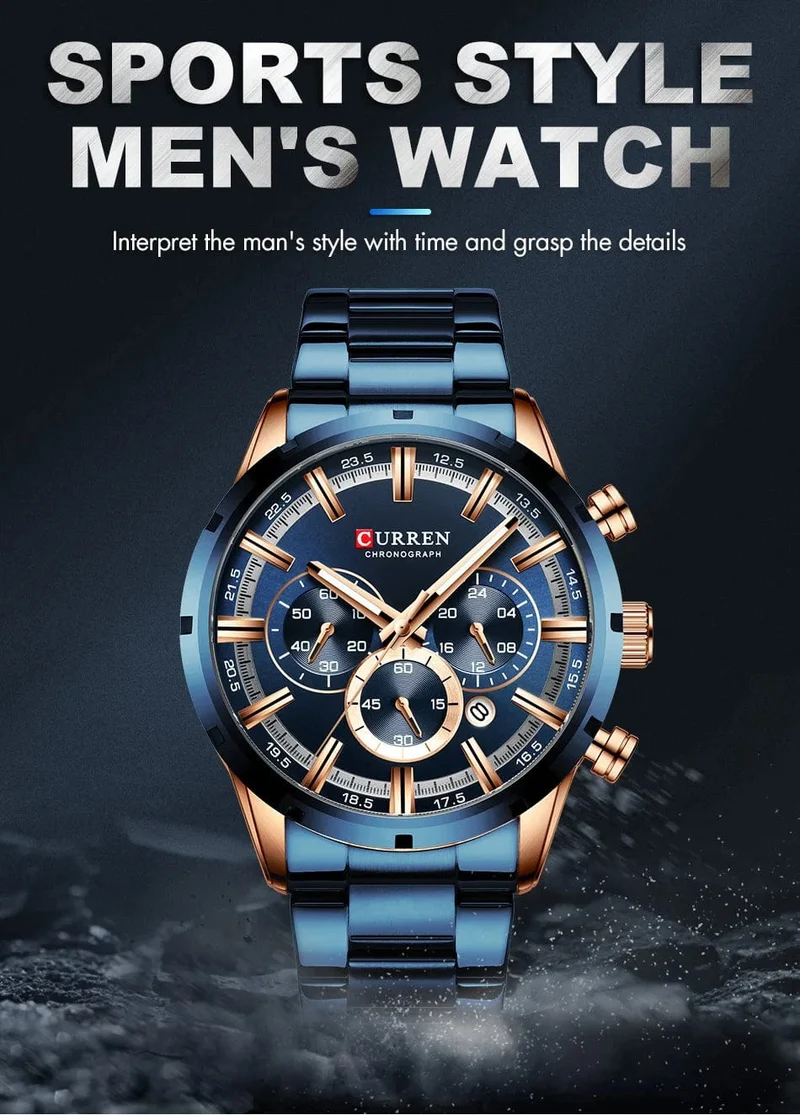 CURREN Herrenuhr – Topmarke, Luxus-Sportuhr, Quarz, Vollstahl, wasserdicht, Chronograph, Armbanduhr, Herrenuhr, Relogio Masculino
