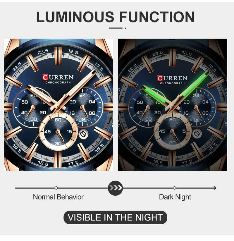 CURREN Herrenuhr – Topmarke, Luxus-Sportuhr, Quarz, Vollstahl, wasserdicht, Chronograph, Armbanduhr, Herrenuhr, Relogio Masculino