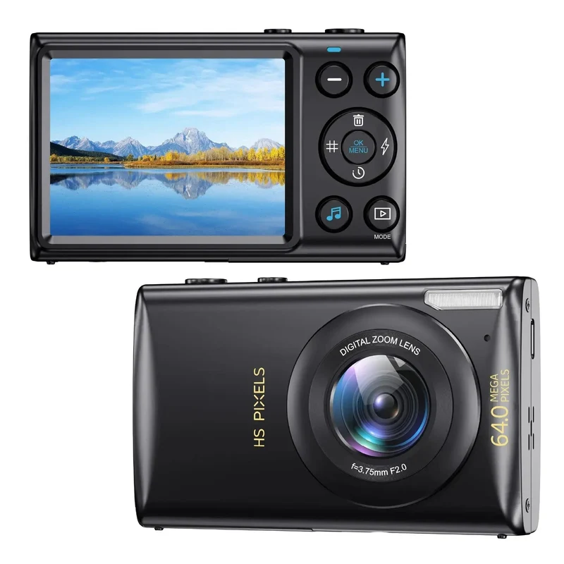 4K-Digitalkameras für die Fotografie, 18-facher Digitalzoom, Fotokameras für Kinder, 64 MP, Autofokus, Vlogging-Videokamera für YouTube