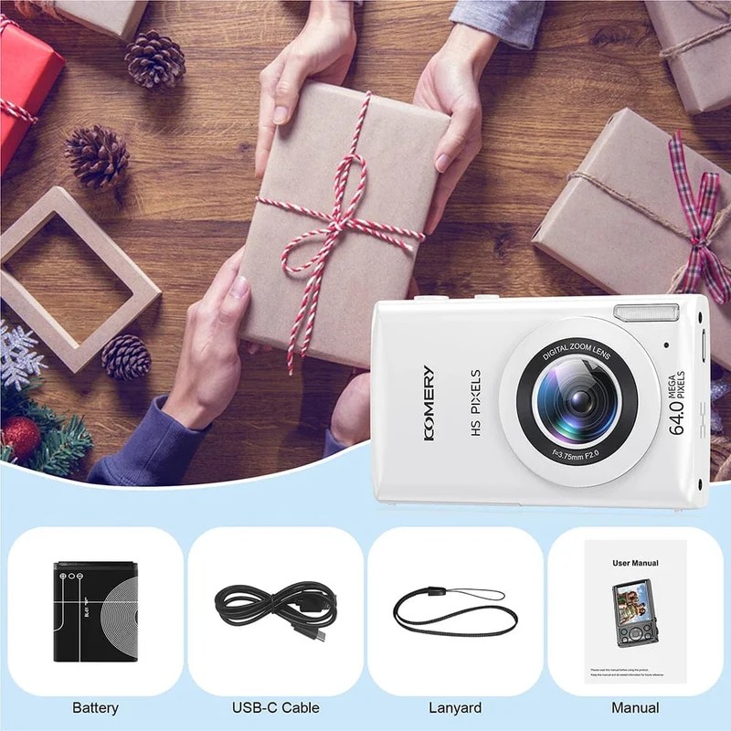 4K-Digitalkameras für die Fotografie, 18-facher Digitalzoom, Fotokameras für Kinder, 64 MP, Autofokus, Vlogging-Videokamera für YouTube