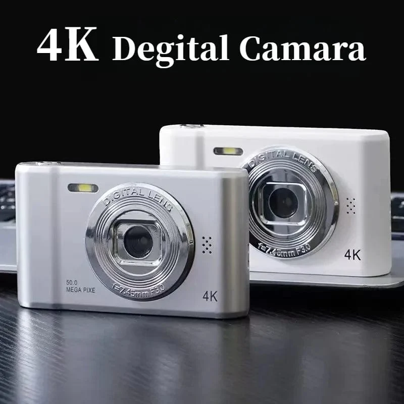 4K-Digitalkamera, Reise-Selfie-Kamera, 50 Megapixel, HD-Fotografie, 2.4-Zoll-Bildschirm, Einsteiger-Selfie-Mini-Retro-Kamera für den Kindercampus