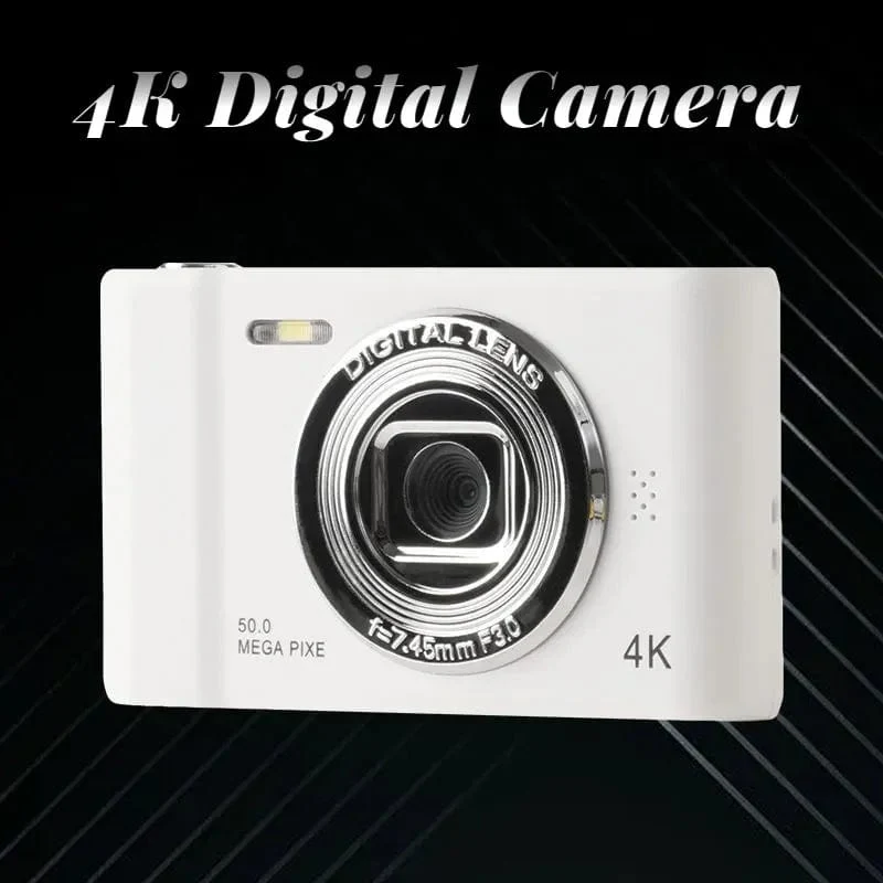 4K-Digitalkamera, Mini-Retro-Reise-Selfie-Kamera, 50 Megapixel, HD-Fotografie, 2.4-Zoll-Bildschirm, Einsteiger-Selfie-Cam für den Kindercampus