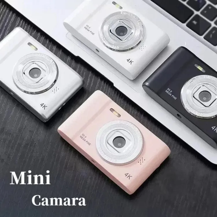 4K-Digitalkamera, Mini-Retro-Reise-Selfie-Kamera, 50 Megapixel, HD-Fotografie, 2.4-Zoll-Bildschirm, Einsteiger-Selfie-Cam für den Kindercampus