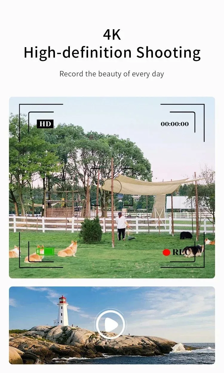 4K-Digitalkamera, Mini-Retro-Reise-Selfie-Kamera, 50 Megapixel, HD-Fotografie, 2.4-Zoll-Bildschirm, Einsteiger-Selfie-Cam für den Kindercampus