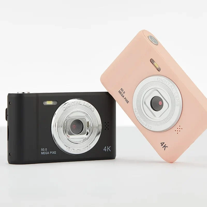 4K-Digitalkamera, Mini-Retro-Reise-Selfie-Kamera, 50 Megapixel, HD-Fotografie, 2.4-Zoll-Bildschirm, Einsteiger-Selfie-Cam für den Kindercampus