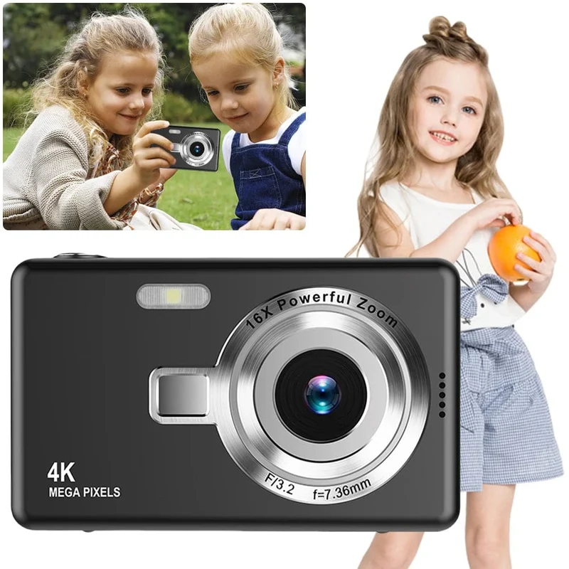 Tragbare Vlogging-Kamera mit 1080P HD, 16-fach-Zoom, Autofokus, Vlogging-Kamera, Anti-Shake, 2.4-Zoll-IPS-Bildschirm für die Fotografie von Kindern und Erwachsenen