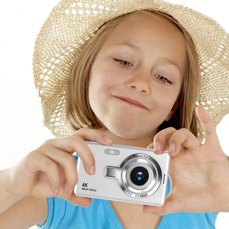 Tragbare Vlogging-Kamera mit 1080P HD, 16-fach-Zoom, Autofokus, Vlogging-Kamera, Anti-Shake, 2.4-Zoll-IPS-Bildschirm für die Fotografie von Kindern und Erwachsenen