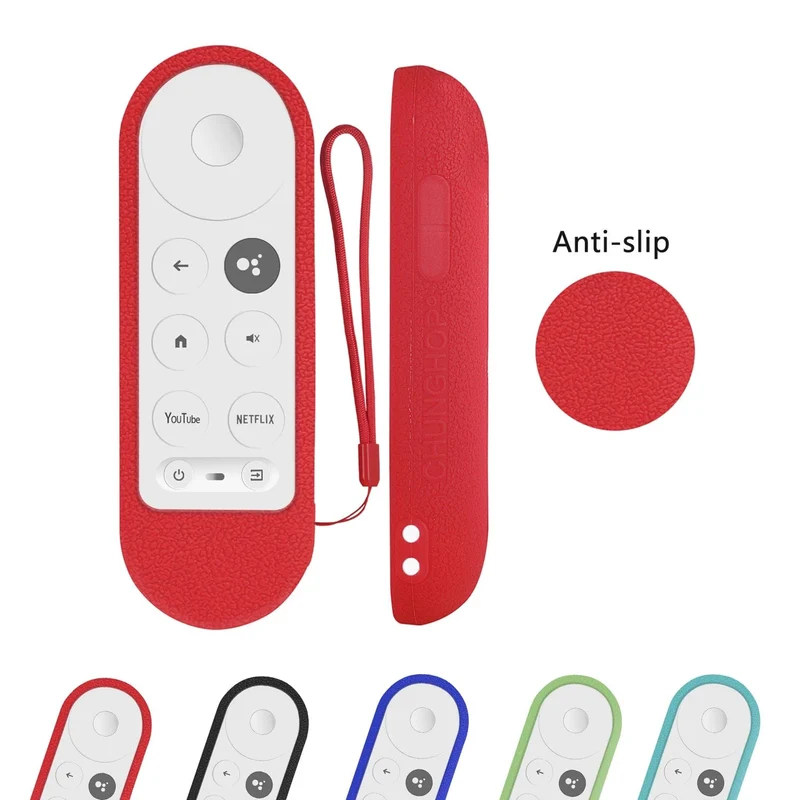 Silikon-Schutzhülle passend für Google Chromecast TV G9N9N 2020 Sprachfernbedienung, stoßfeste, weiche Schutzhülle