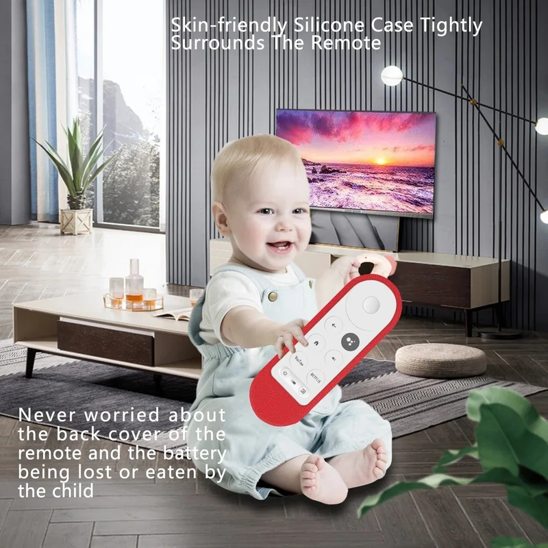 Silikon-Schutzhülle passend für Google Chromecast TV G9N9N 2020 Sprachfernbedienung, stoßfeste, weiche Schutzhülle