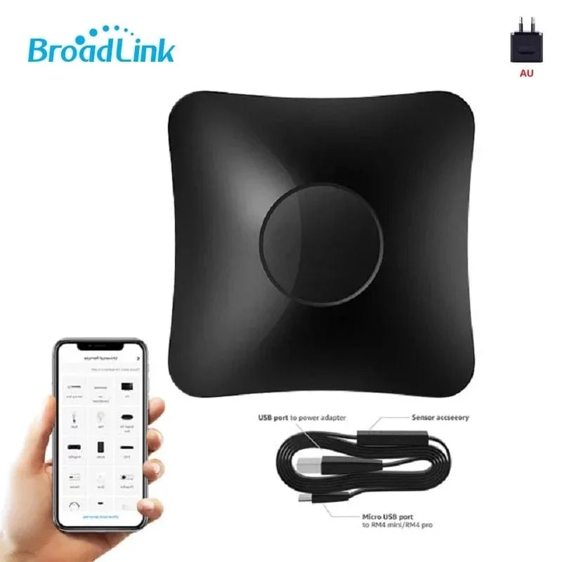 BroadLink RM4 Pro Version Kabelloser Universal Remote Hub mit HTS2 Temperatur- und Feuchtigkeitssensor Smart Home Lösung