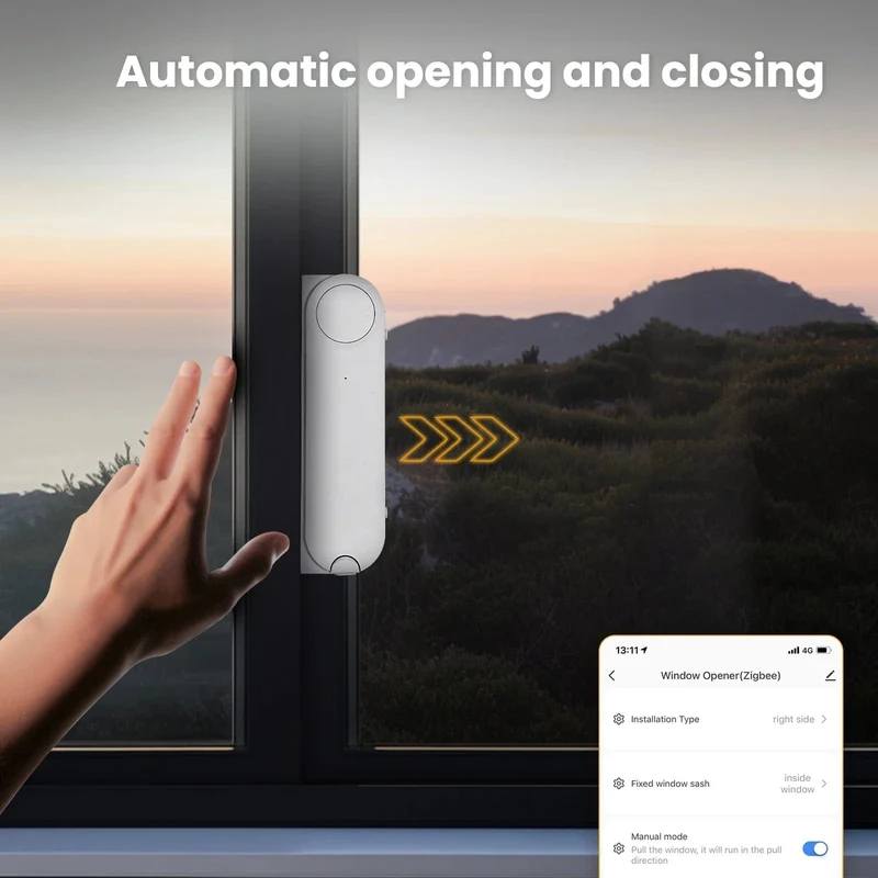 MOES Tuya ZigBee Smart Schiebefensterdrücker Automatischer Öffner Schließer Solarlade-App Fernbedienung Unterstützt Alexa Google Home