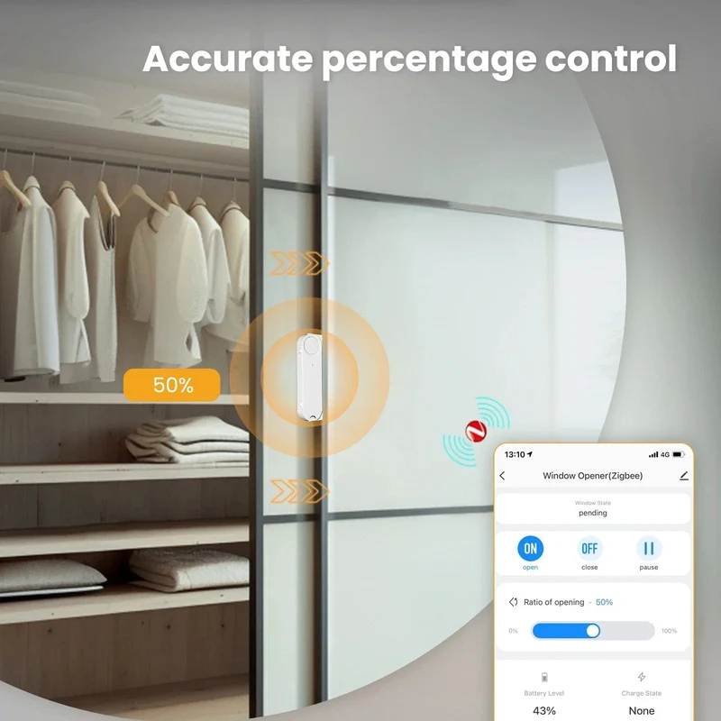 MOES Tuya ZigBee Smart Schiebefensterdrücker Automatischer Öffner Schließer Solarlade-App Fernbedienung Unterstützt Alexa Google Home