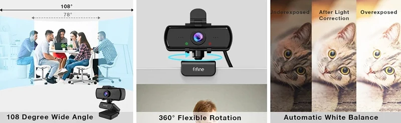 FIFINE 1440p Full HD PC-Webcam mit Mikrofon, Stativ, für USB-Desktop und Laptop, Live-Streaming-Webcam für Videoanrufe-K420