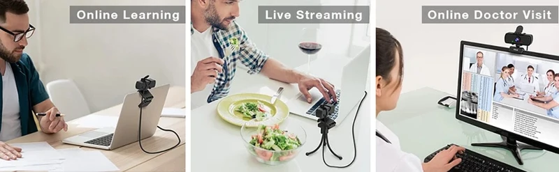 FIFINE 1440p Full HD PC-Webcam mit Mikrofon, Stativ, für USB-Desktop und Laptop, Live-Streaming-Webcam für Videoanrufe-K420