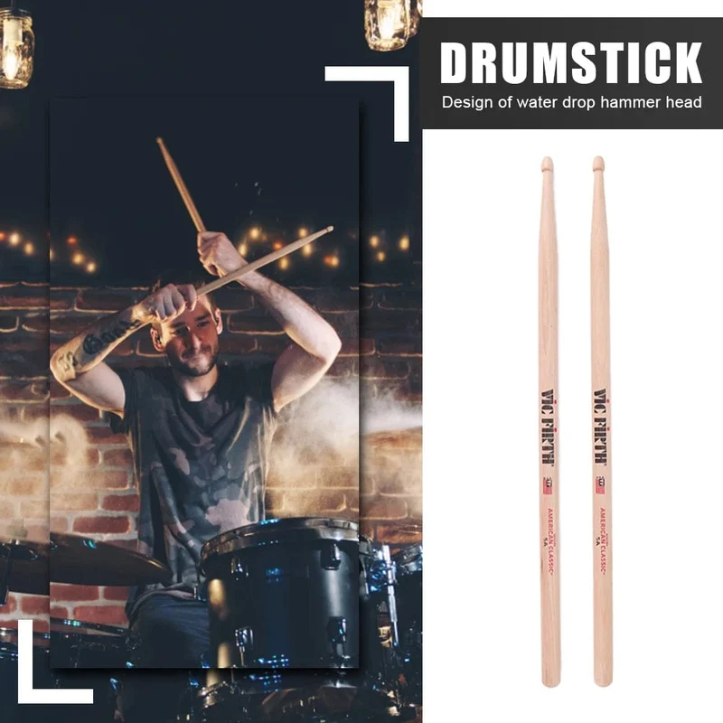1 Paar 5A/7A Drumsticks Mallets Jazz Drumsticks Percussion Gleichbleibendes Gewicht und Tonhöhe Amerikanische Hickory Classic Drumsticks