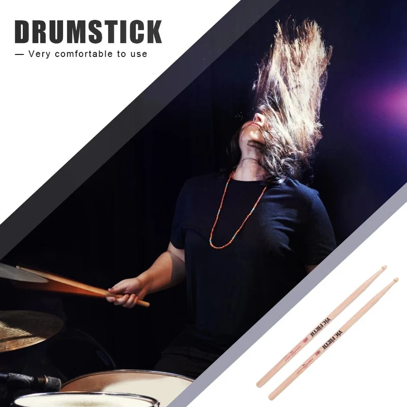 1 Paar 5A/7A Drumsticks Mallets Jazz Drumsticks Percussion Gleichbleibendes Gewicht und Tonhöhe Amerikanische Hickory Classic Drumsticks