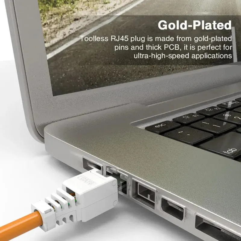 ZoeRax 1 STK Werkzeugloser RJ45 CAT6-Anschluss Ethernet-Abschlussstecker, 23 AWG bis 26 AWG Kabel Internet-Stecker Installation ohne Werkzeug