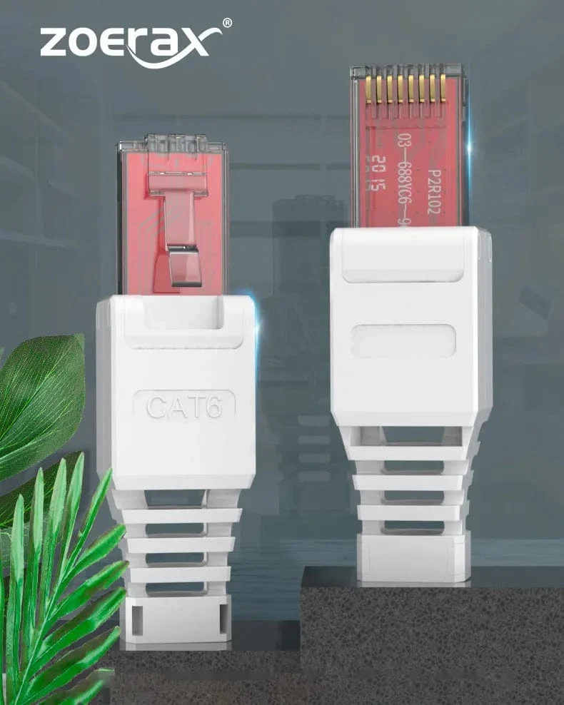 ZoeRax 1 STK Werkzeugloser RJ45 CAT6-Anschluss Ethernet-Abschlussstecker, 23 AWG bis 26 AWG Kabel Internet-Stecker Installation ohne Werkzeug