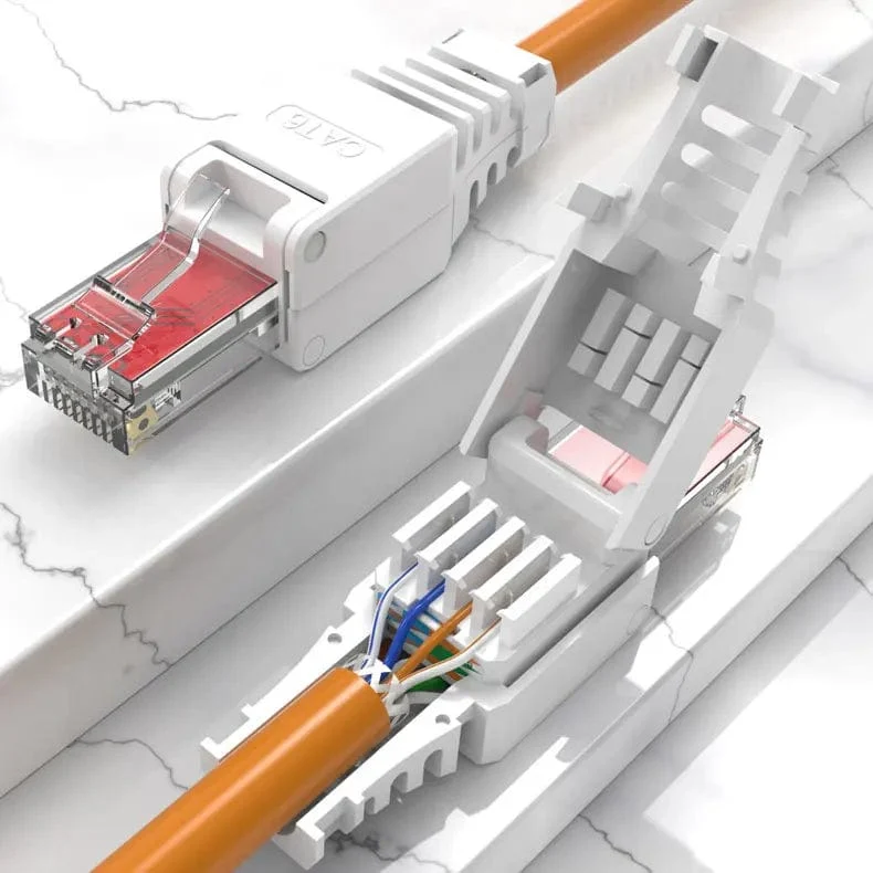 ZoeRax 1 STK Werkzeugloser RJ45 CAT6-Anschluss Ethernet-Abschlussstecker, 23 AWG bis 26 AWG Kabel Internet-Stecker Installation ohne Werkzeug