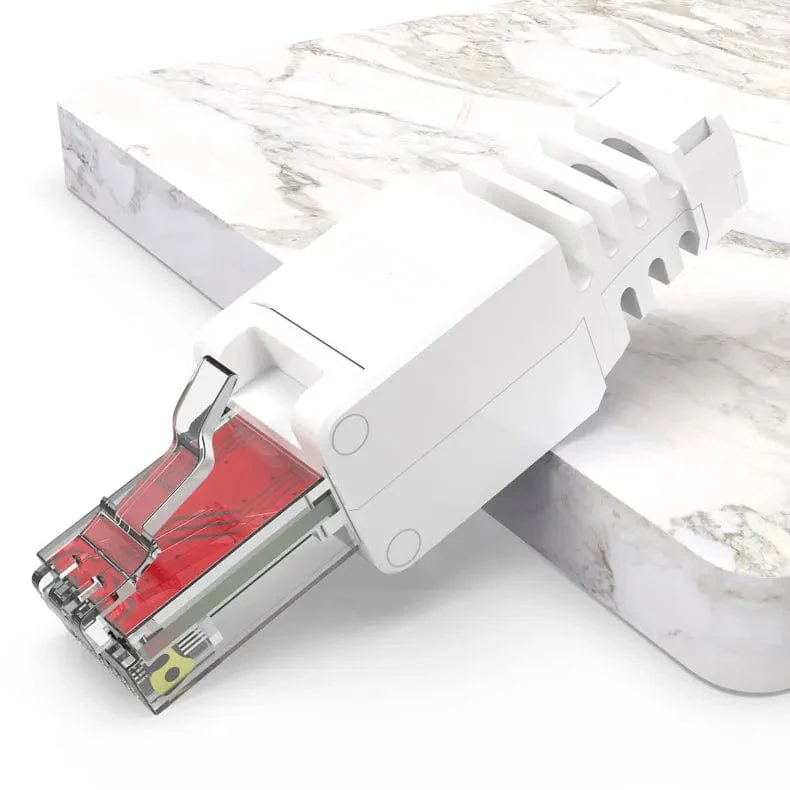 ZoeRax 1 STK Werkzeugloser RJ45 CAT6-Anschluss Ethernet-Abschlussstecker, 23 AWG bis 26 AWG Kabel Internet-Stecker Installation ohne Werkzeug