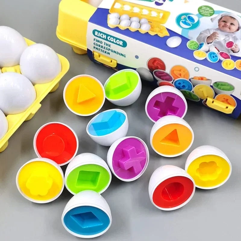 Baby Smart Eggs Montessori Spielzeug 2 Jahre Kleinkind Lernen Pädagogisches Spielzeug Sensorische Eier Huhn Farben Formen Sorter Für Kinder