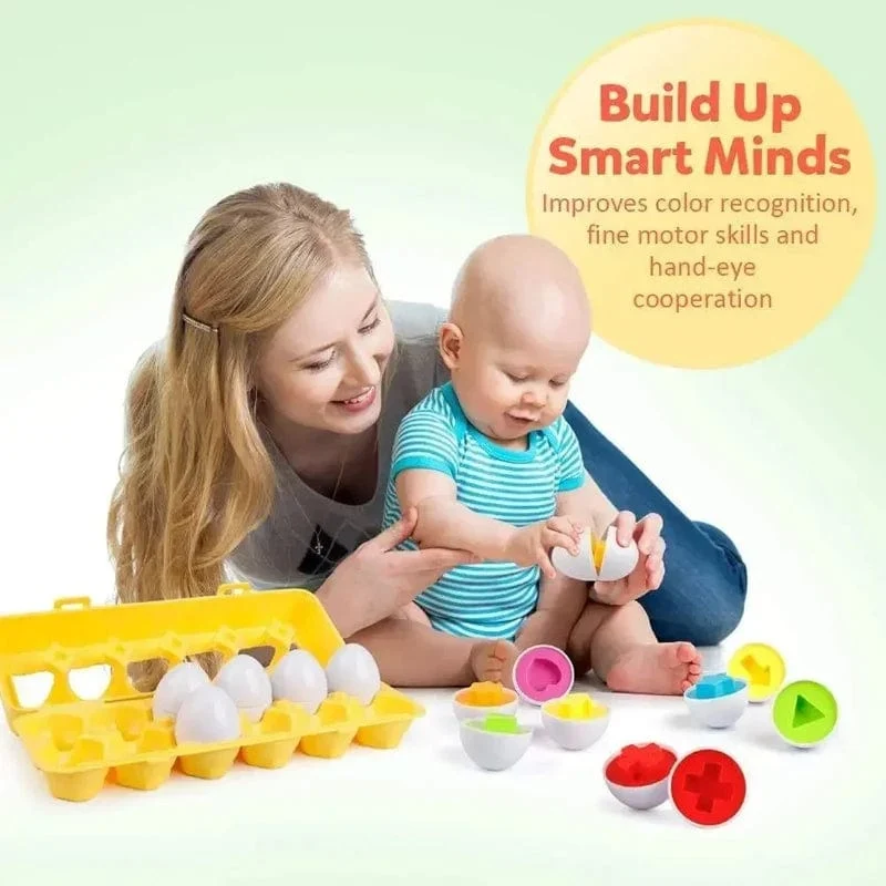 Baby Smart Eggs Montessori Spielzeug 2 Jahre Kleinkind Lernen Pädagogisches Spielzeug Sensorische Eier Huhn Farben Formen Sorter Für Kinder