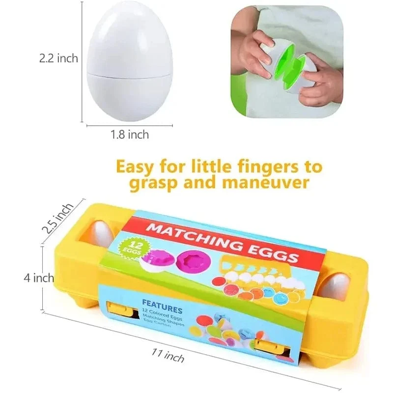 Baby Smart Eggs Montessori Spielzeug 2 Jahre Kleinkind Lernen Pädagogisches Spielzeug Sensorische Eier Huhn Farben Formen Sorter Für Kinder