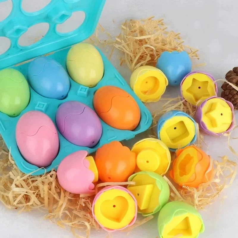 Baby Smart Eggs Montessori Spielzeug 2 Jahre Kleinkind Lernen Pädagogisches Spielzeug Sensorische Eier Huhn Farben Formen Sorter Für Kinder