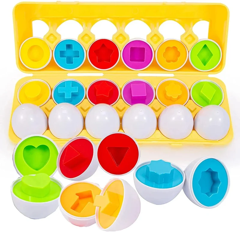 Baby Smart Eggs Montessori Spielzeug 2 Jahre Kleinkind Lernen Pädagogisches Spielzeug Sensorische Eier Huhn Farben Formen Sorter Für Kinder