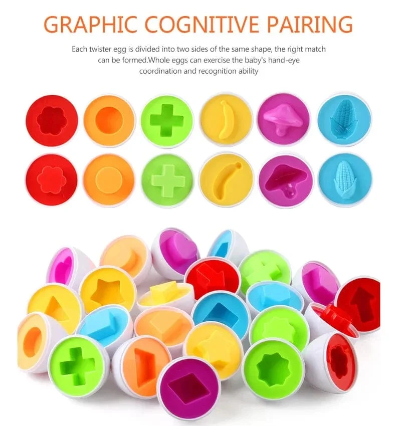 Baby Smart Eggs Montessori Spielzeug 2 Jahre Kleinkind Lernen Pädagogisches Spielzeug Sensorische Eier Huhn Farben Formen Sorter Für Kinder