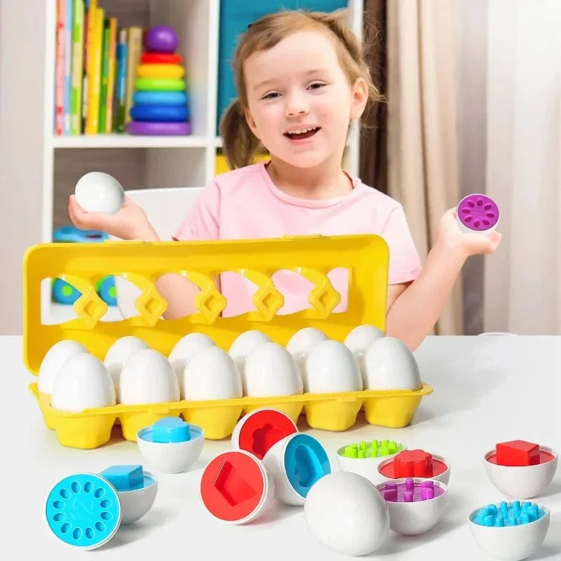 Baby Smart Eggs Montessori Spielzeug 2 Jahre Kleinkind Lernen Pädagogisches Spielzeug Sensorische Eier Huhn Farben Formen Sorter Für Kinder