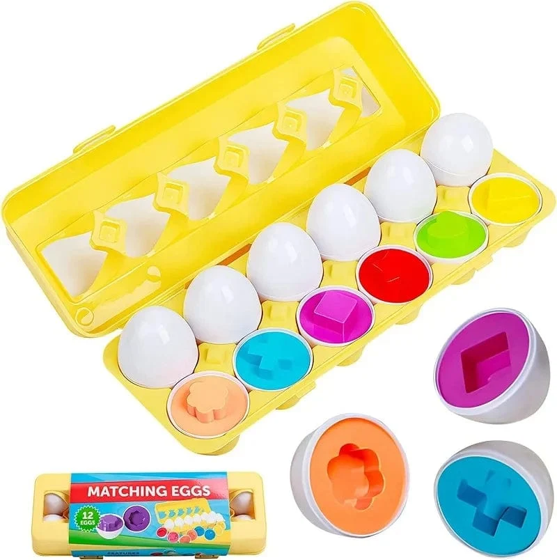 Baby Smart Eggs Montessori Spielzeug 2 Jahre Kleinkind Lernen Pädagogisches Spielzeug Sensorische Eier Huhn Farben Formen Sorter Für Kinder