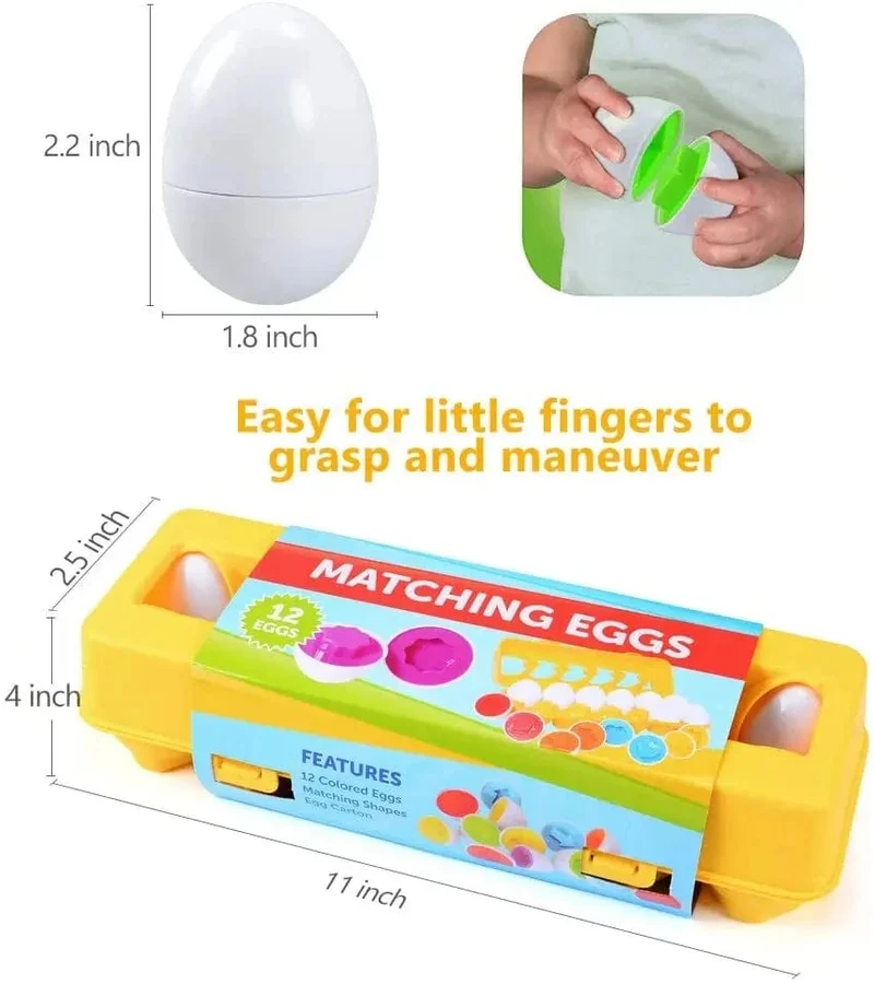 Baby Smart Eggs Montessori Spielzeug 2 Jahre Kleinkind Lernen Pädagogisches Spielzeug Sensorische Eier Huhn Farben Formen Sorter Für Kinder