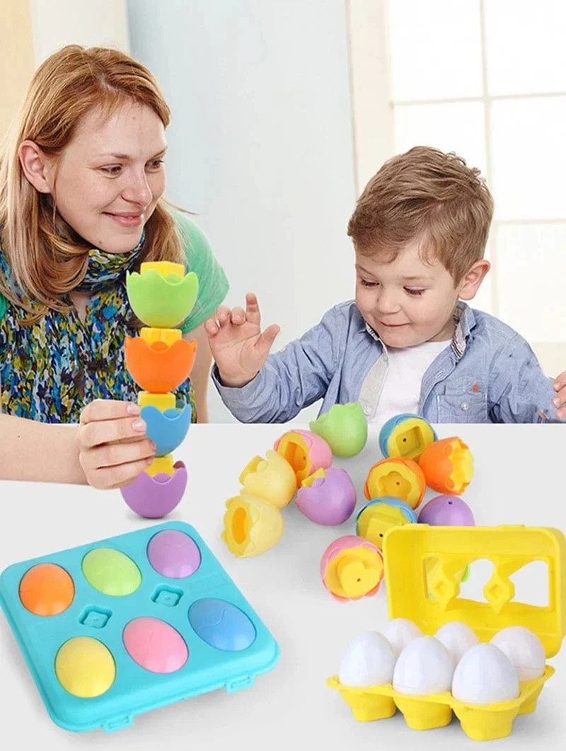 Baby Smart Eggs Montessori Spielzeug 2 Jahre Kleinkind Lernen Pädagogisches Spielzeug Sensorische Eier Huhn Farben Formen Sorter Für Kinder